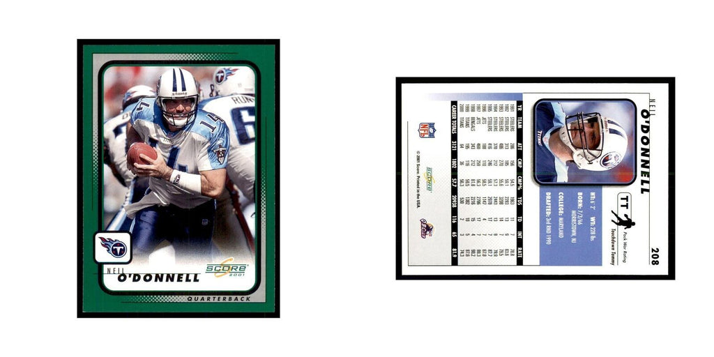 Neil O'Donnell 2001 Score #208 Football Card NM
