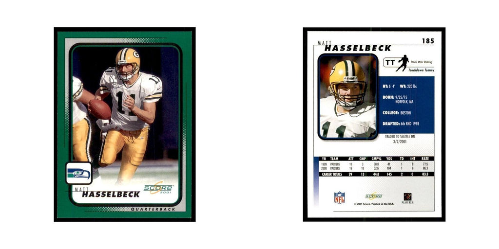Matt Hasselbeck 2001 Score #185 Football Card NM