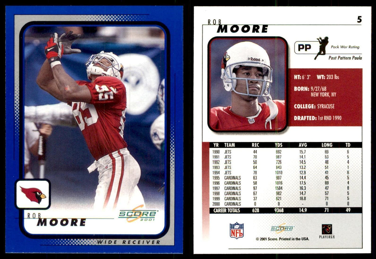 Rob Moore 2001 Score #5 Football Card NM