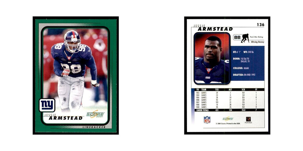 Jessie Armstead 2001 Score #136 Football Card NM