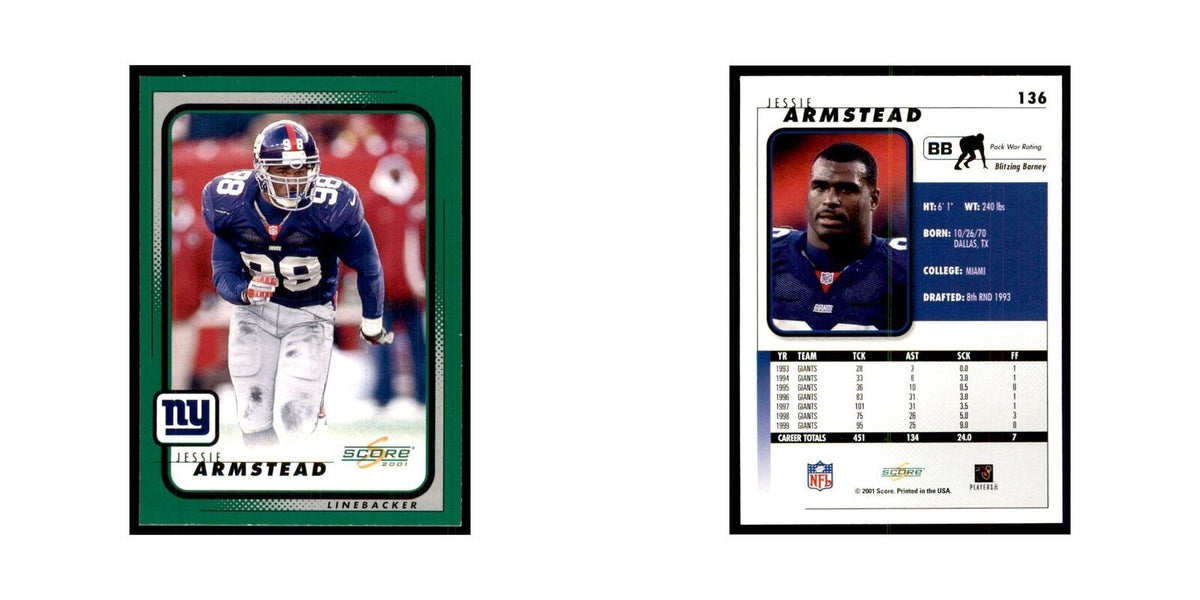 Jessie Armstead 2001 Score #136 Football Card NM