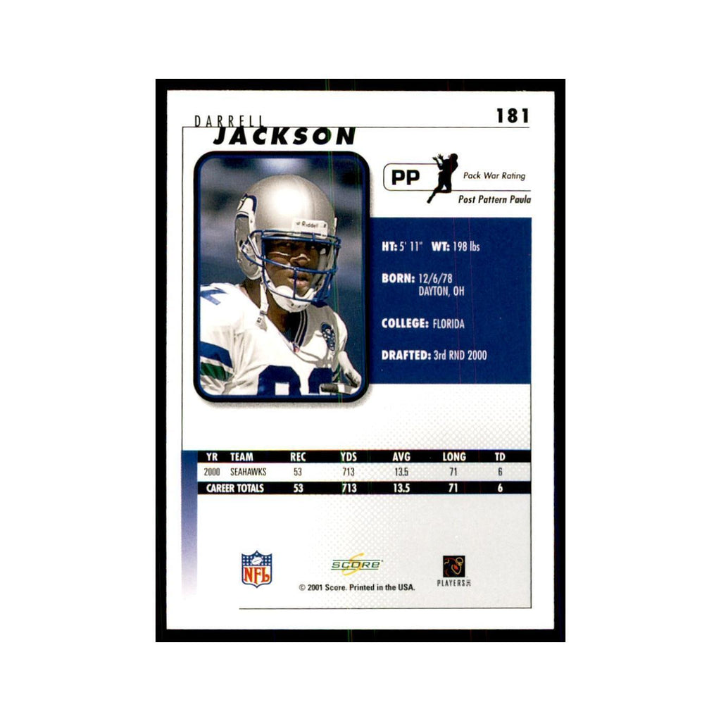 Darrell Jackson 2001 Score #181 Football Card NM