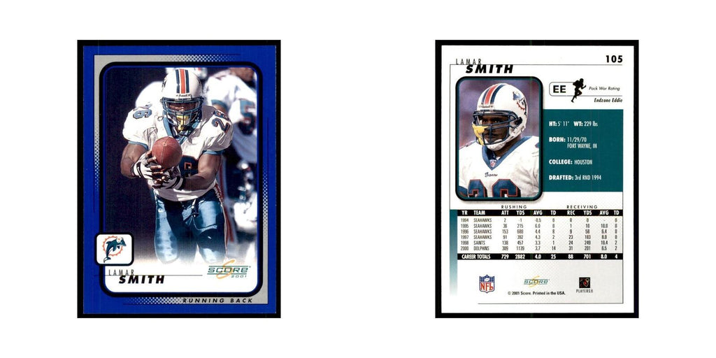 Lamar Smith 2001 Score #105 Football Cards Football Card NM