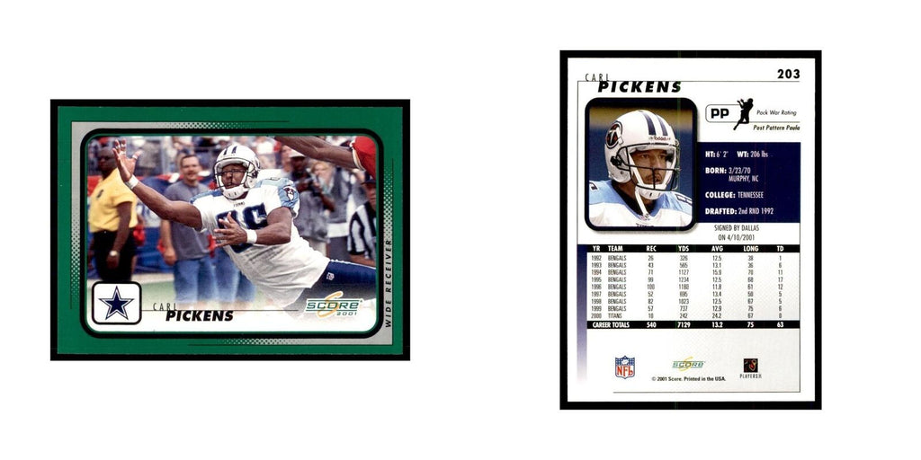Carl Pickens 2001 Score #203 Football Card NM