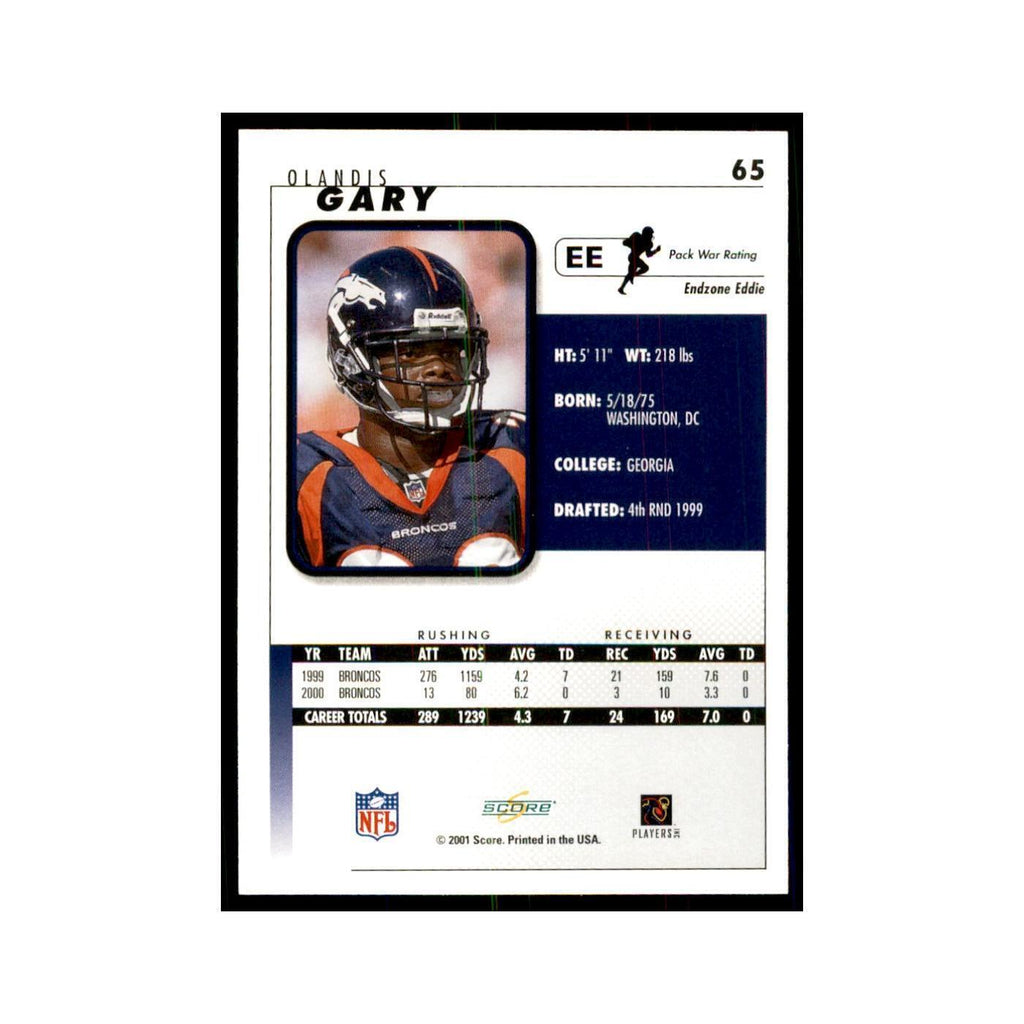 Olandis Gary 2001 Score #65 Football Cards Football Card NM