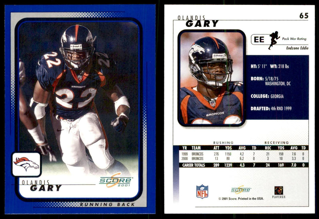 Olandis Gary 2001 Score #65 Football Cards Football Card NM