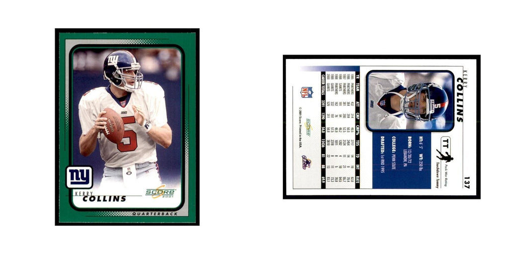 Kerry Collins 2001 Score #137 Football Card NM