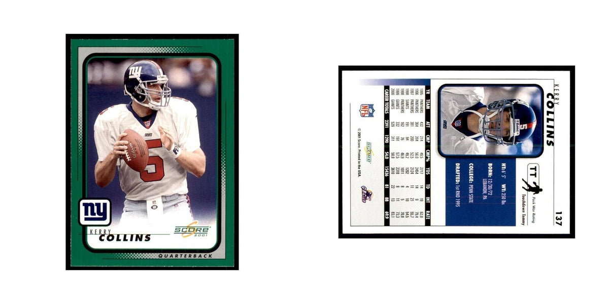 Kerry Collins 2001 Score #137 Football Card NM