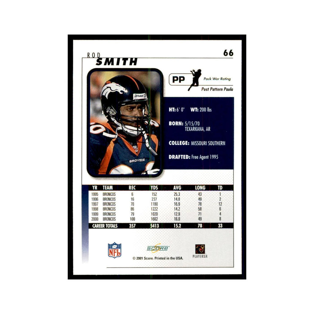 Rod Smith 2001 Score #66 Football Card NM