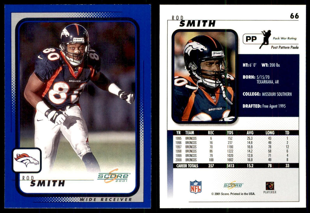Rod Smith 2001 Score #66 Football Card NM