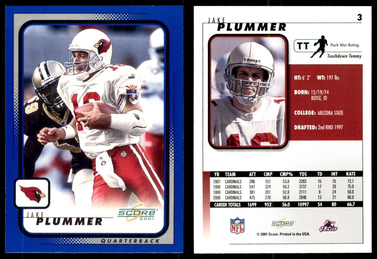 Jake Plummer 2001 Score #3 Football Cards Football Card NM