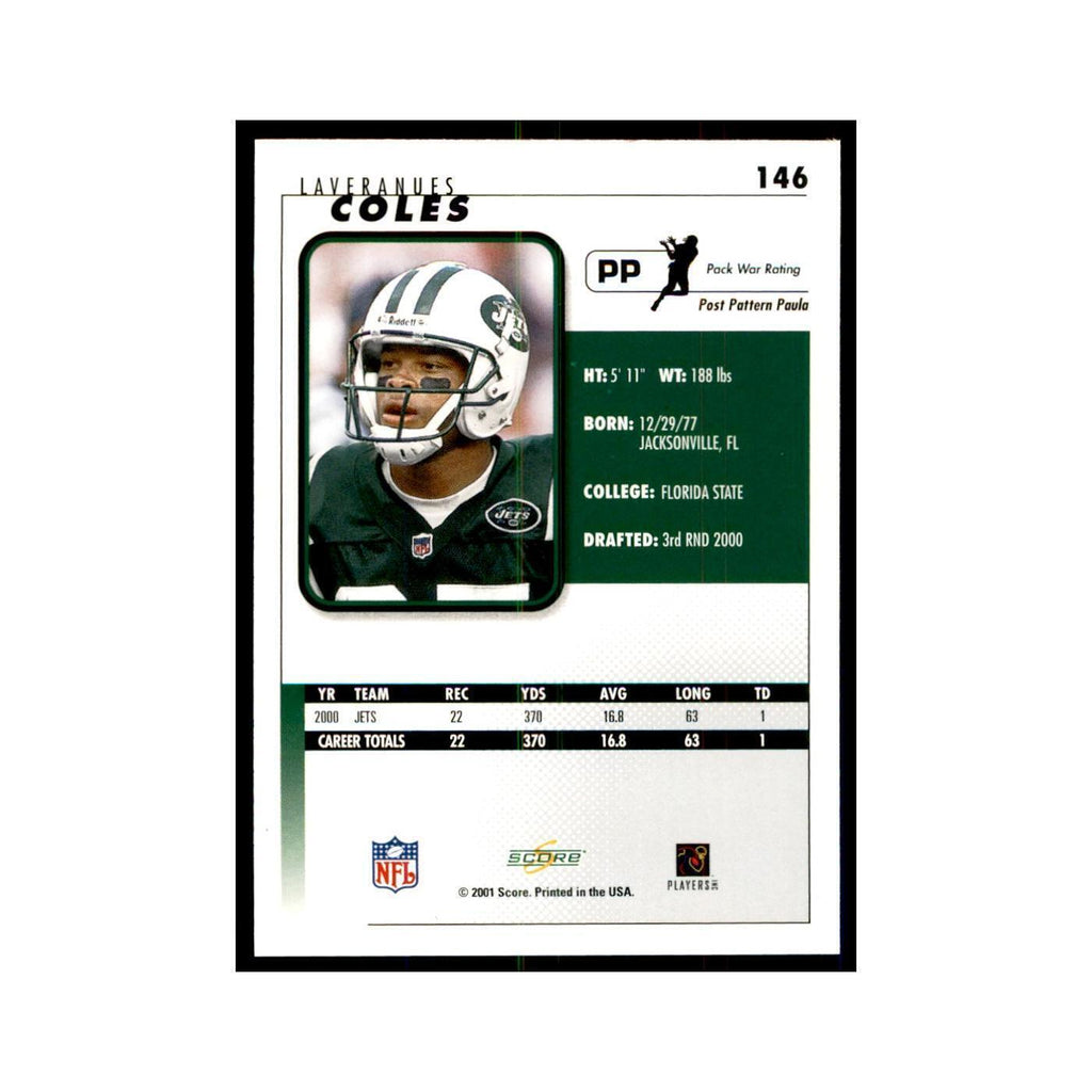 Laveranues Coles 2001 Score #146 Football Card NM