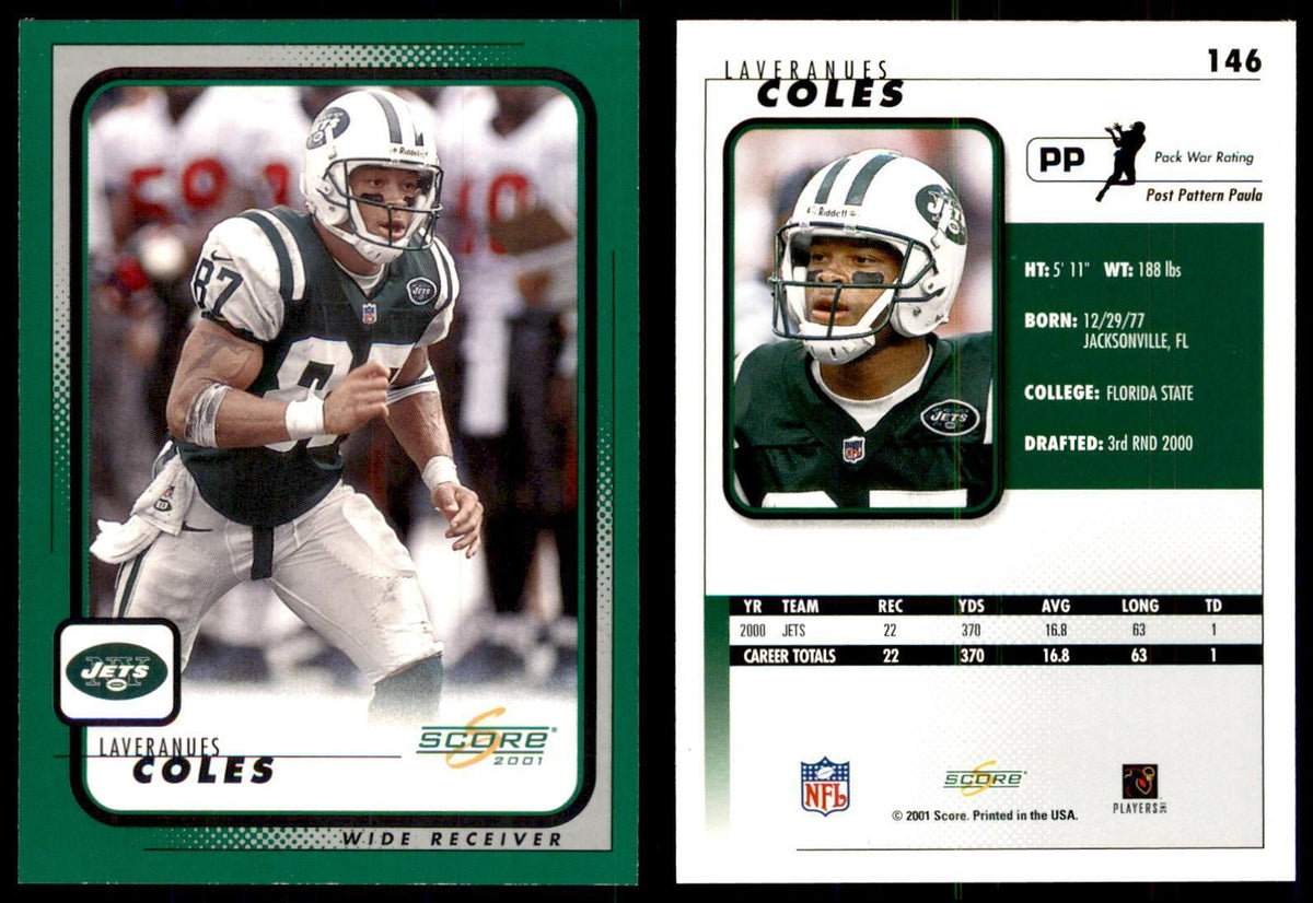 Laveranues Coles 2001 Score #146 Football Card NM