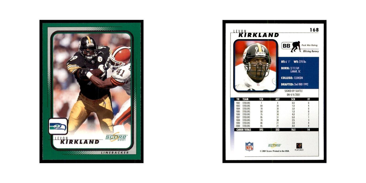 Levon Kirkland 2001 Score #168 Football Card NM