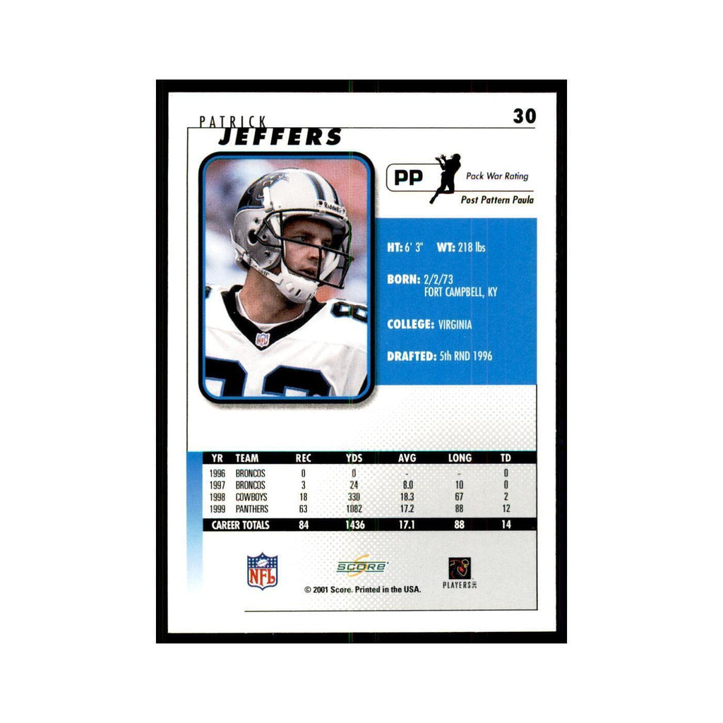 Patrick Jeffers 2001 Score #30 Football Card