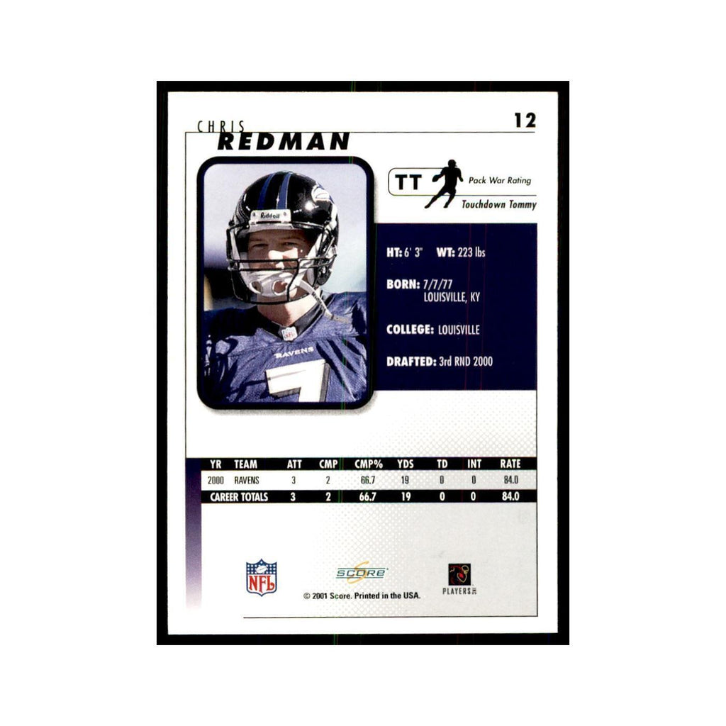 Chris Redman 2001 Score #12 Football Cards Football Card NM