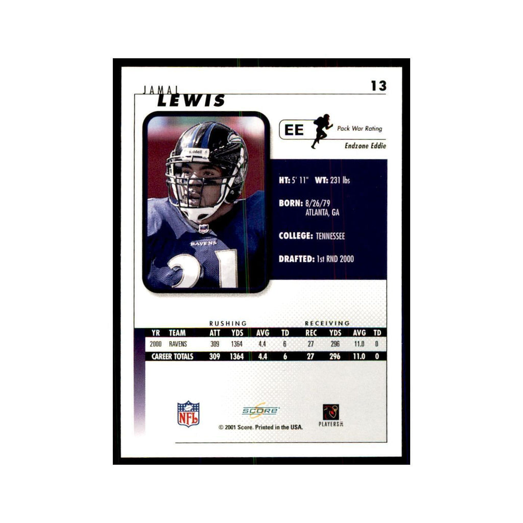 Jamal Lewis 2001 Score #13 Football Cards Football Card NM