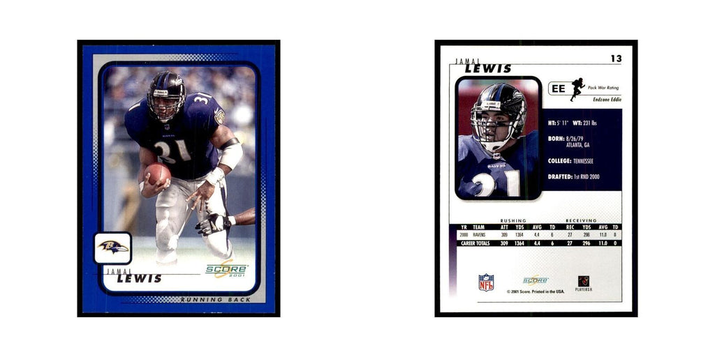 Jamal Lewis 2001 Score #13 Football Cards Football Card NM