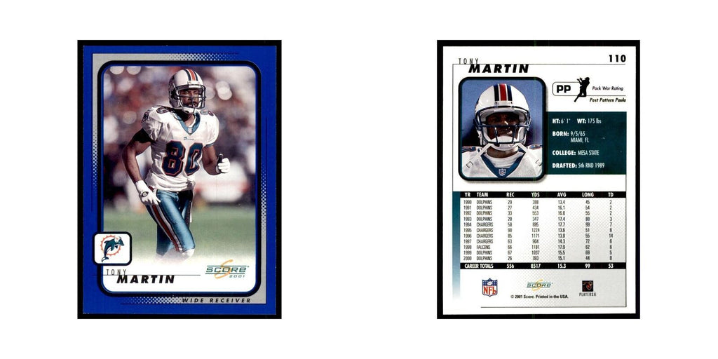 Tony Martin 2001 Score #110 Football Cards