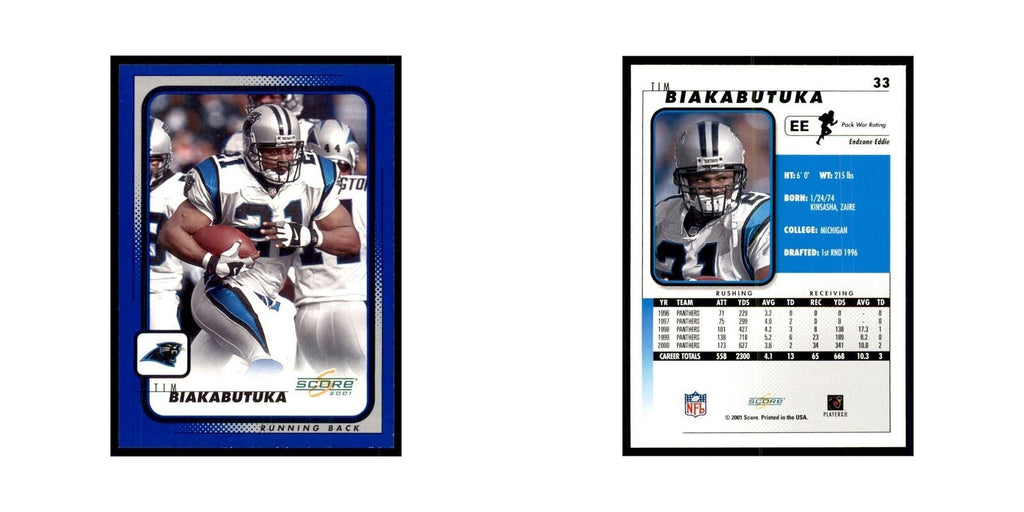 Tim Biakabutuka 2001 Score #33  NM