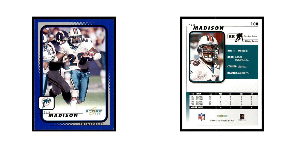 Sam Madison 2001 Score #108  NM