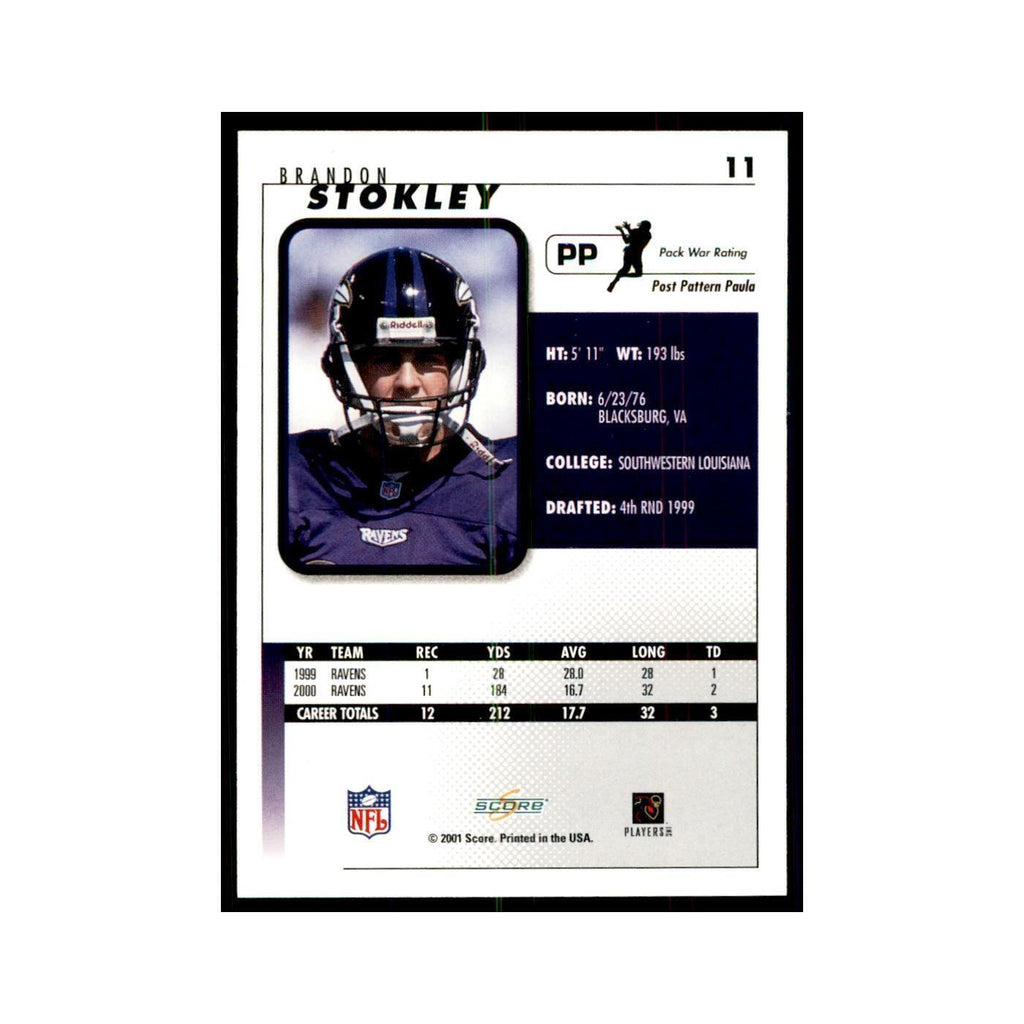 Brandon Stokley 2001 Score #11 Football Card NM