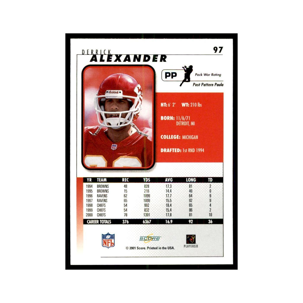 Derrick Alexander 2001 Score #97 Football Card NM