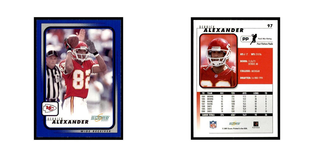 Derrick Alexander 2001 Score #97 Football Card NM