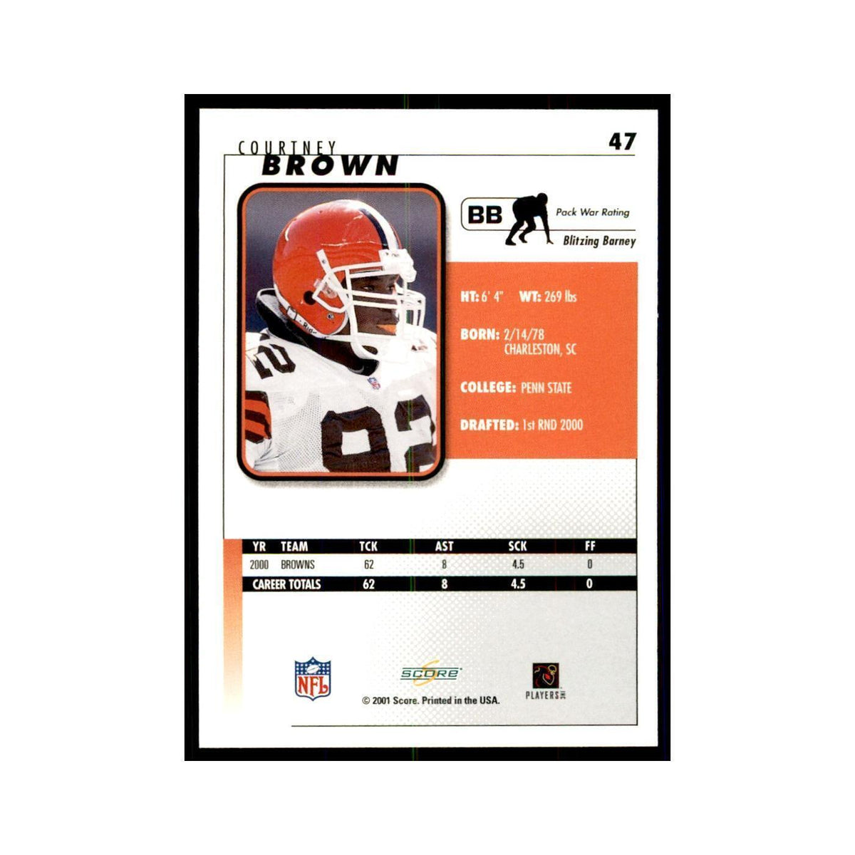 Courtney Brown 2001 Score #47 Football Card NM