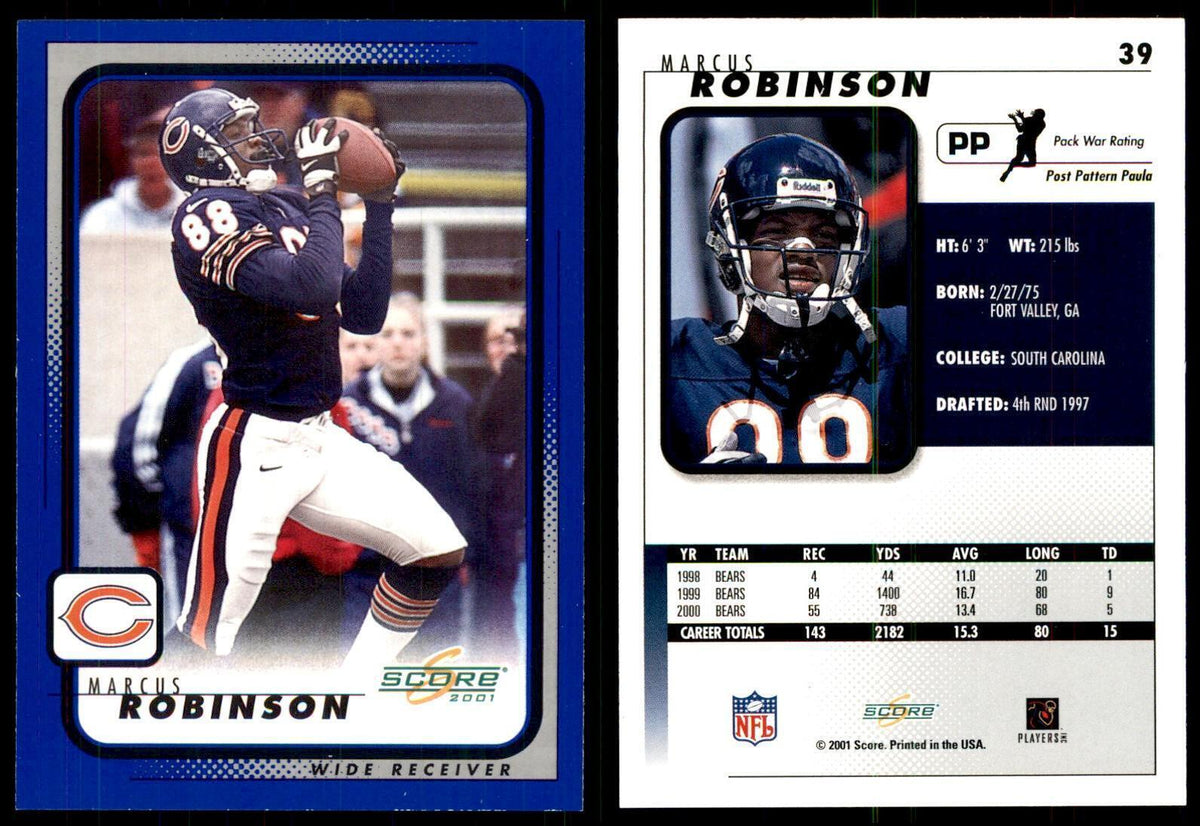 Marcus Robinson 2001 Score #39 Football Card NM