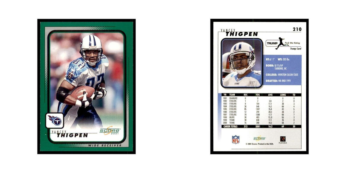 Yancey Thigpen 2001 Score #210  NM