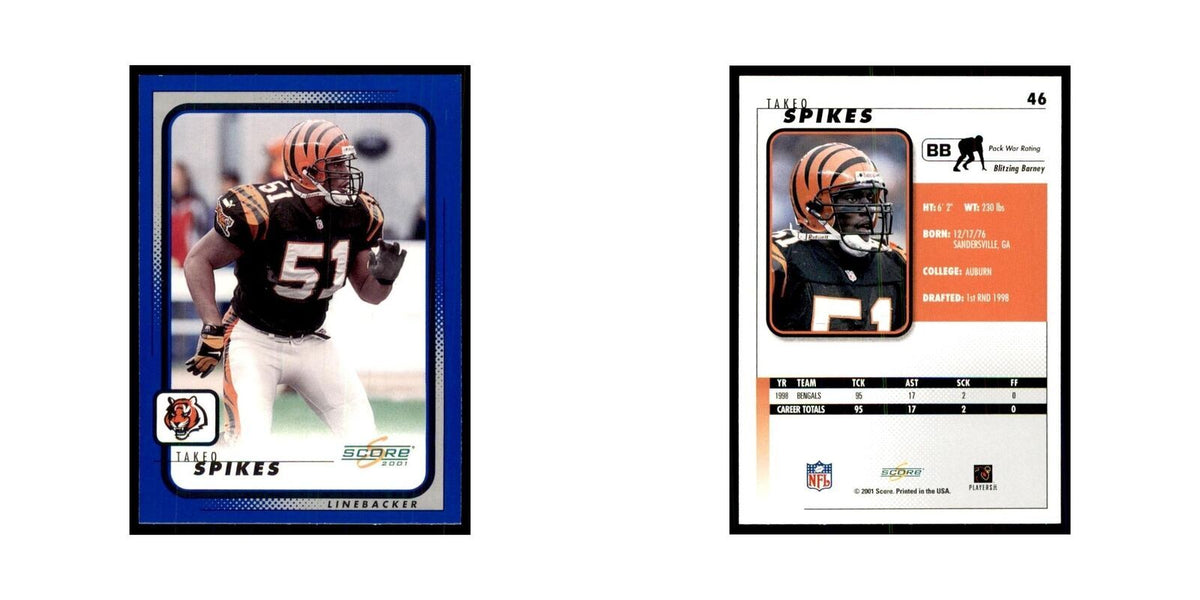 Takeo Spikes 2001 Score #46 Football Cards Football Card NM