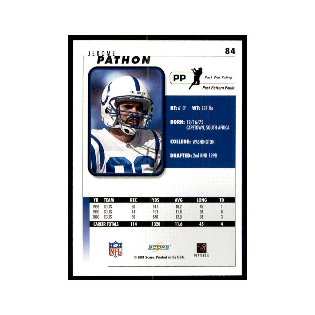 Jerome Pathon 2001 Score #84 Football Cards Football Card NM