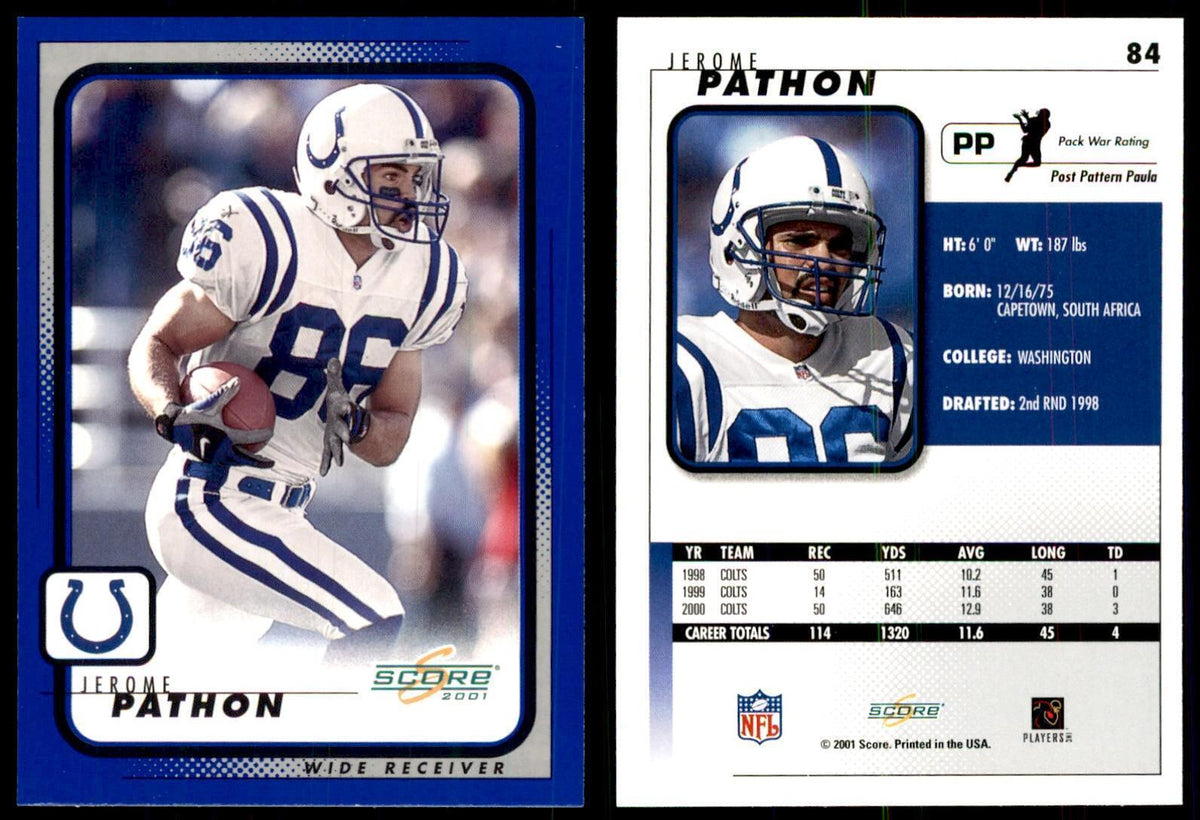 Jerome Pathon 2001 Score #84 Football Cards Football Card NM