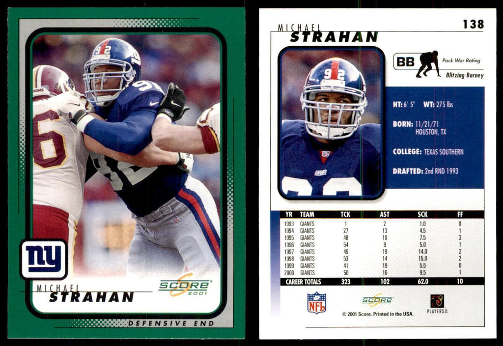 Michael Strahan 2001 Score #138 Football Card NM