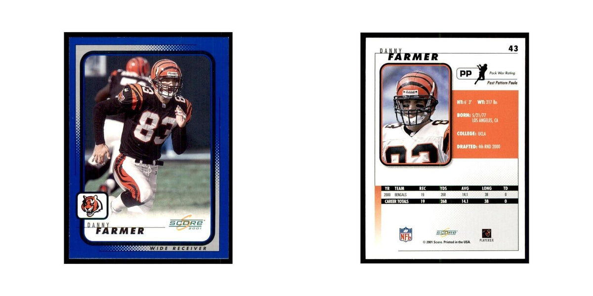Danny Farmer 2001 Score #43 Football Card NM