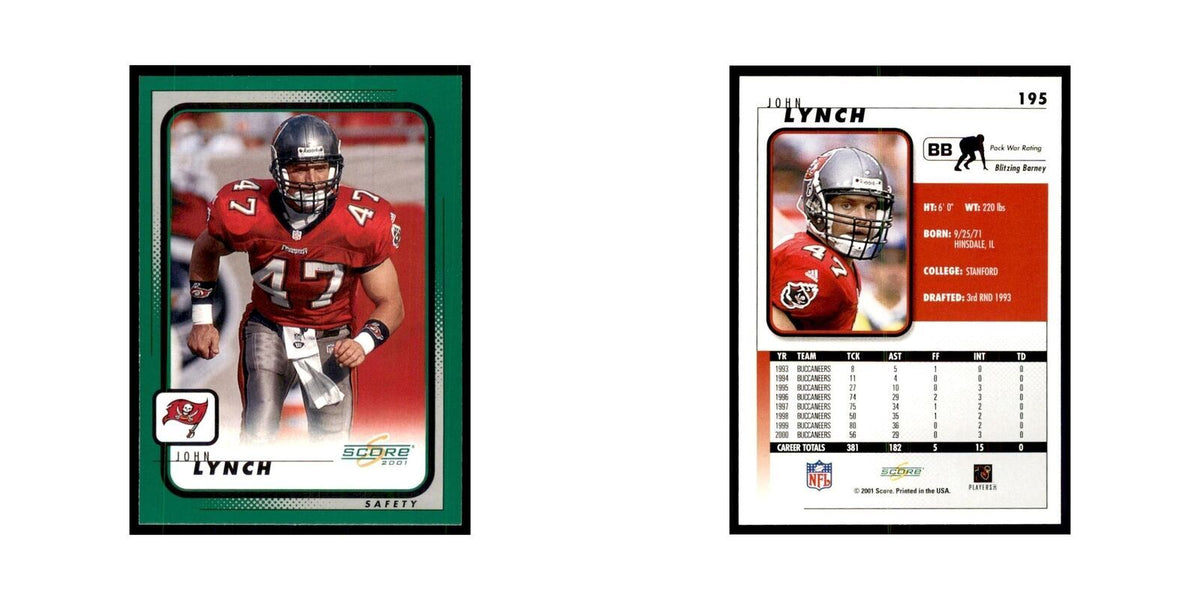 John Lynch 2001 Score #195 Football Card NM