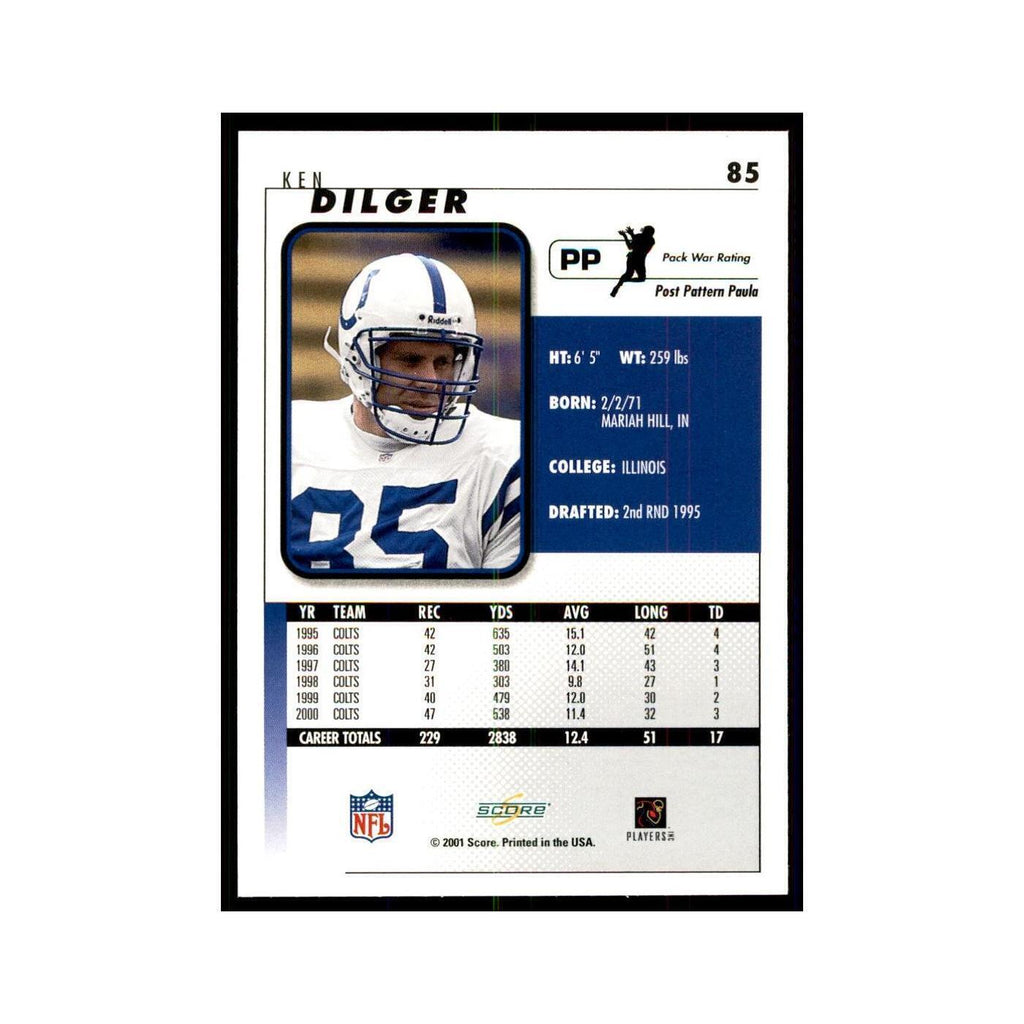 Ken Dilger 2001 Score #85 Football Card NM