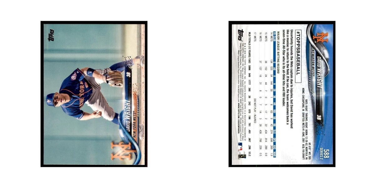 David Wright 2018 Topps #588 New York Mets Baseball Card NM