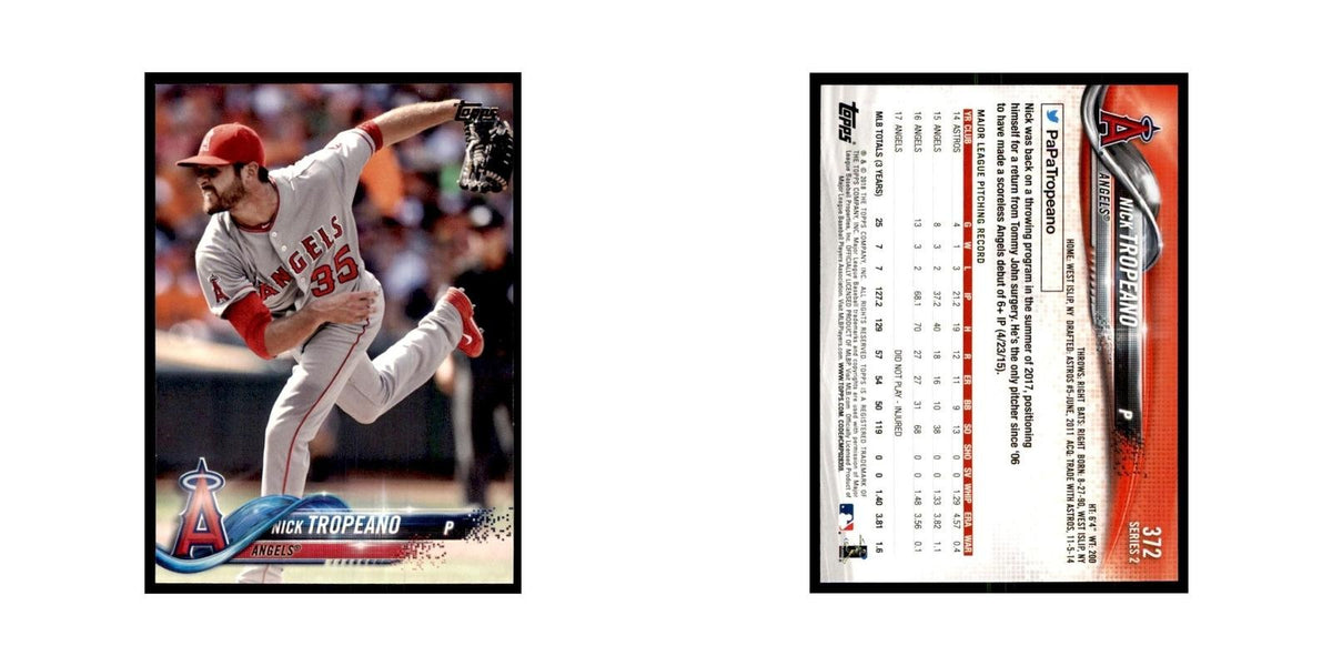 Nick Tropeano 2018 Topps #372 Los Angeles Angels Baseball Card NM
