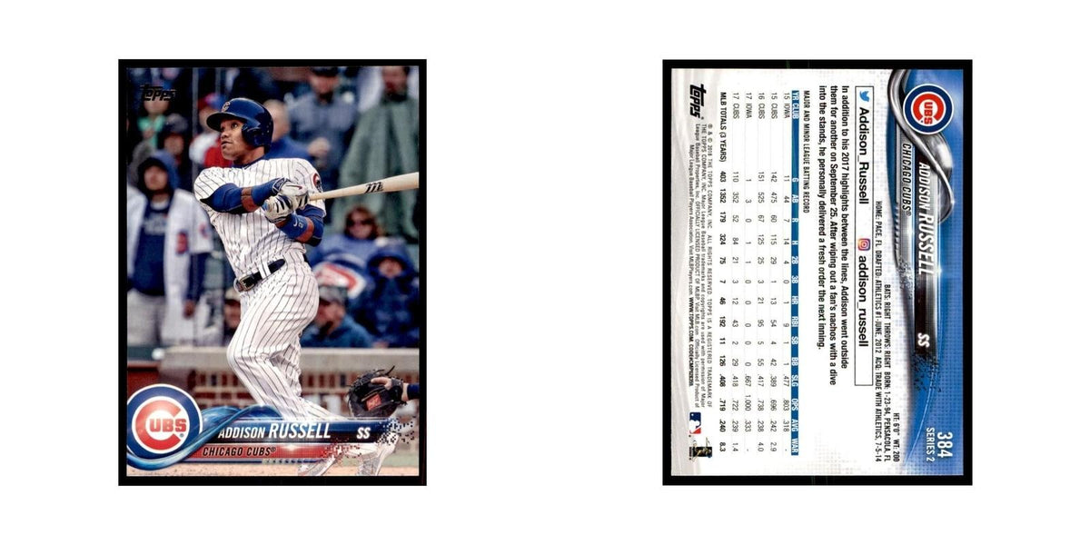 Addison Russell 2018 Topps #384 Chicago Cubs Baseball Card NM