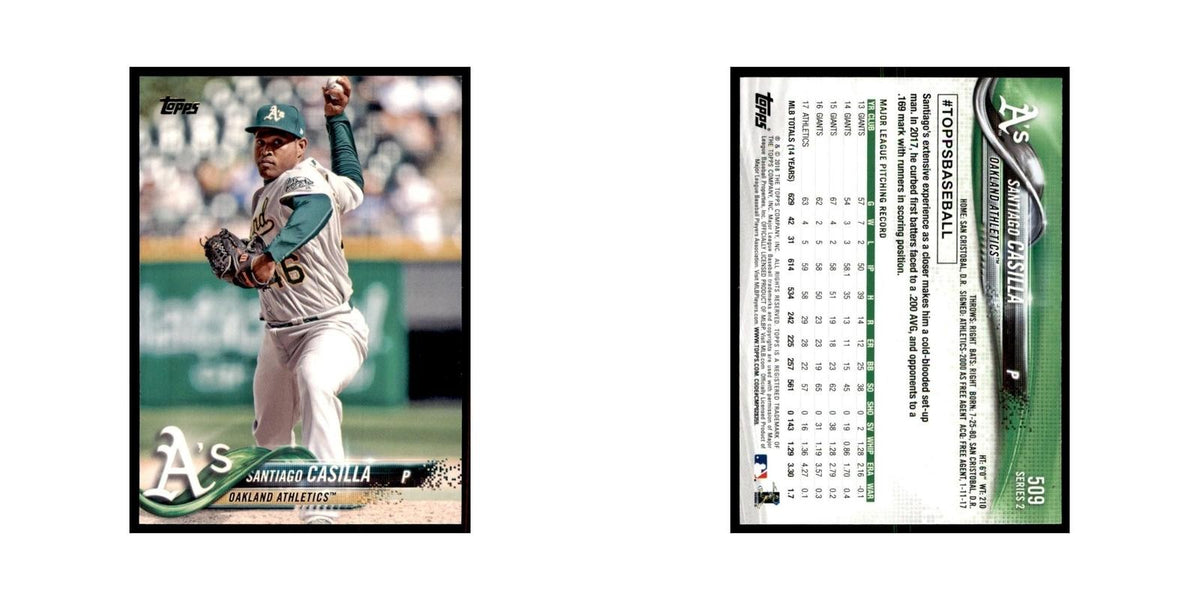 Santiago Casilla 2018 Topps #509 Oakland Athletics Baseball Card NM
