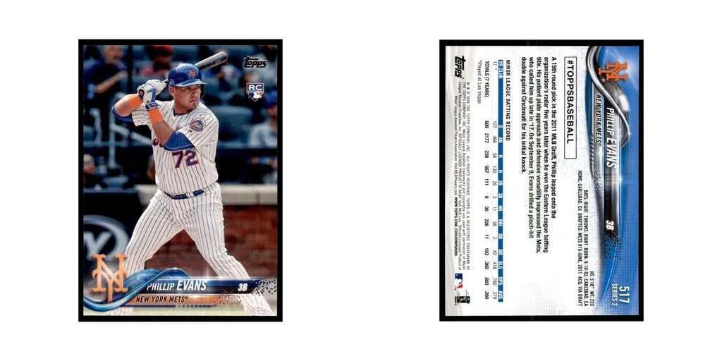 Phillip Evans Rookie 2018 Topps #517 New York Mets Baseball Card NM