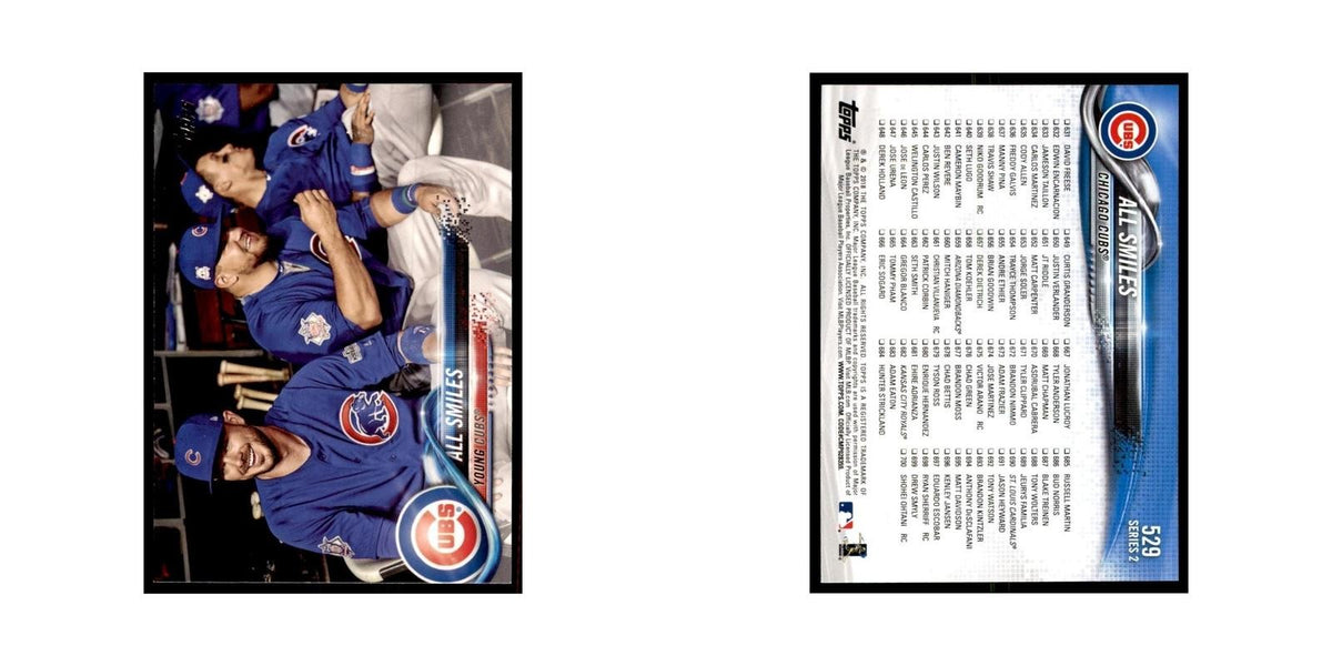 All Smiles (Kris Bryant Kyle Schwarber Javier Baez) 2018 Topps #529 Cubs NM