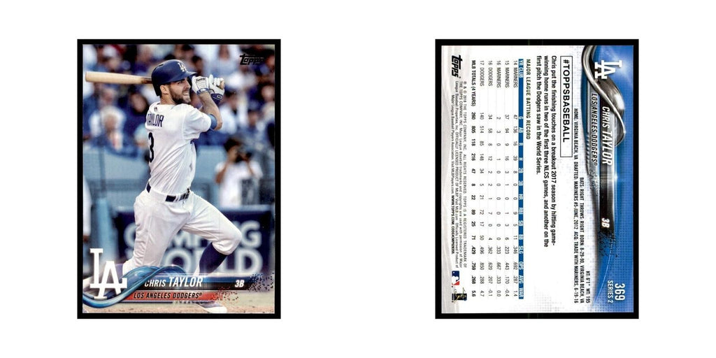 Chris Taylor 2018 Topps #369 Los Angeles Dodgers Baseball Card NM