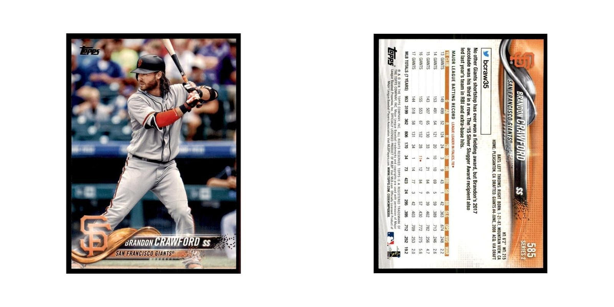 Brandon Crawford 2018 Topps #585 San Francisco Giants Baseball Card NM