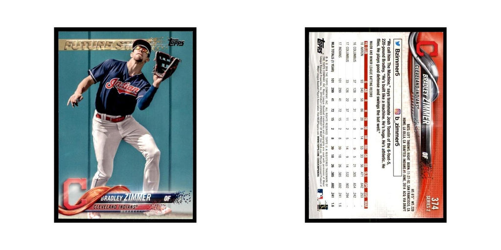 Bradley Zimmer 2018 Topps #374 Cleveland Indians Baseball Card NM