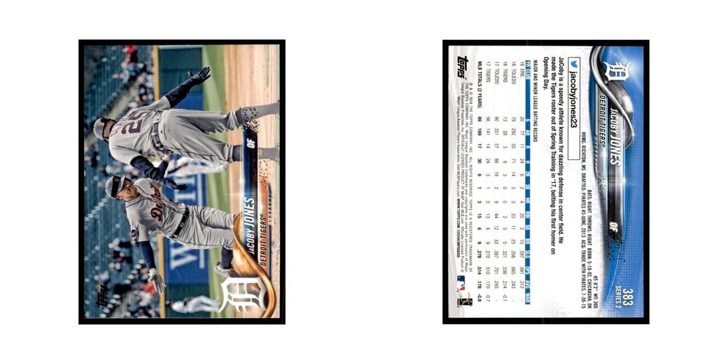JaCoby Jones 2018 Topps #383 Detroit Tigers Baseball Card NM