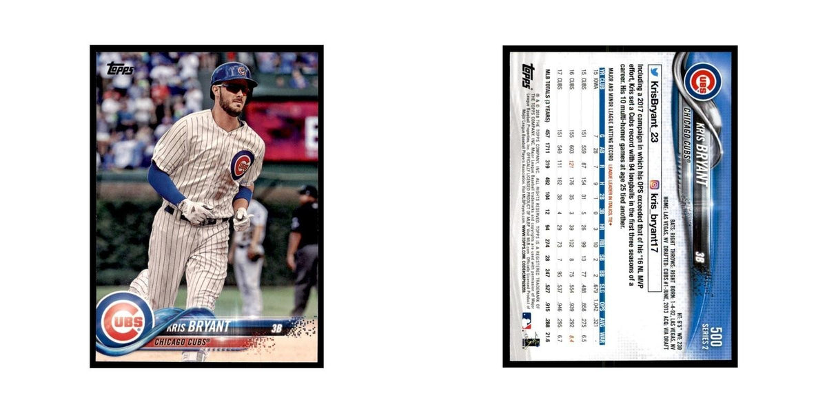 Kris Bryant 2018 Topps #500 Chicago Cubs Baseball Card NM