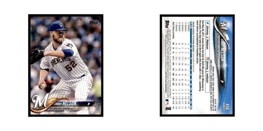 Jimmy Nelson 2018 Topps #456 Milwaukee Brewers Baseball Card NM